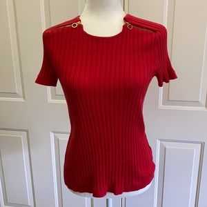 Short Sleeve Red Lauren Sweater